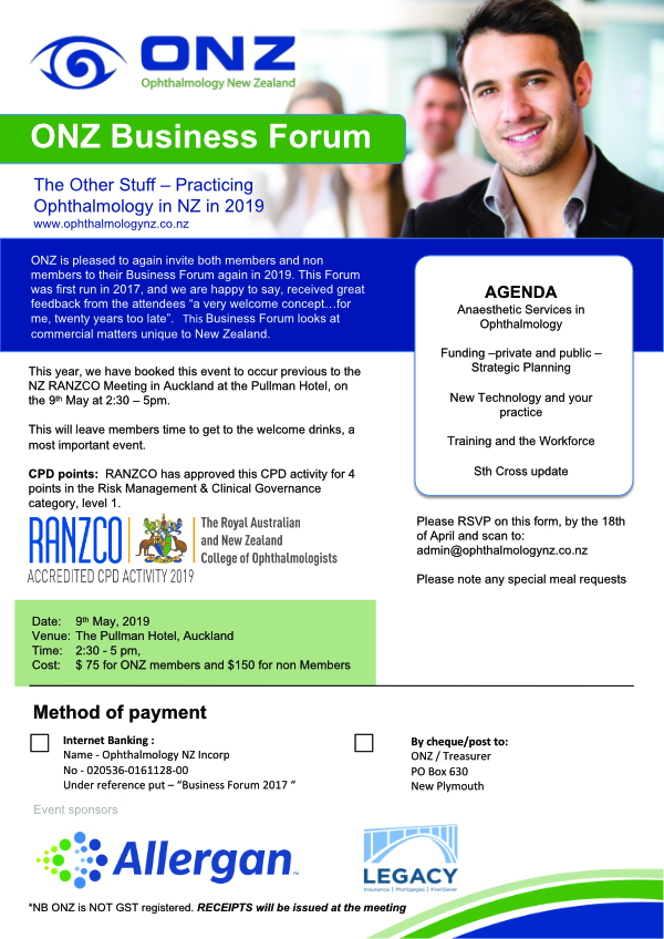 ONZ Business forum flyer 2019